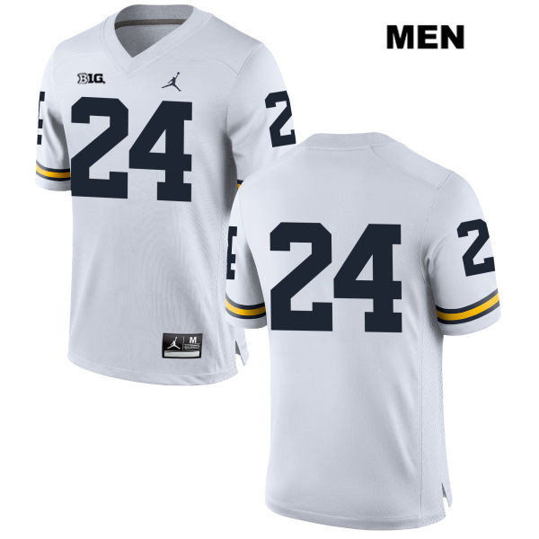 Men's NCAA Michigan Wolverines Lavert Hill #24 No Name White Jordan Brand Authentic Stitched Football College Jersey MV25I82HA